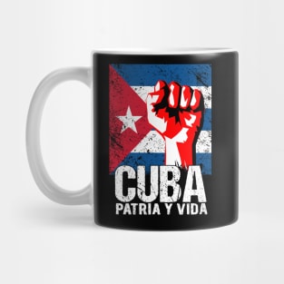 Cuba Patria Y Vida Patriotic Distressed Design Mug